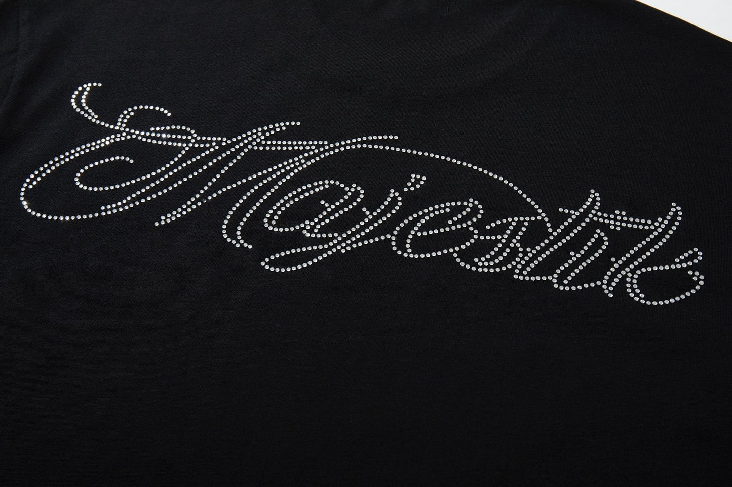 MAJESTIK Distressed Rhinestone Graphic T-Shirt ¡ª detail