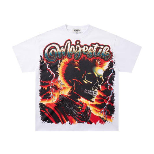 MAJESTIK Skull & Flame Graphic T-Shirt ¡ª hero