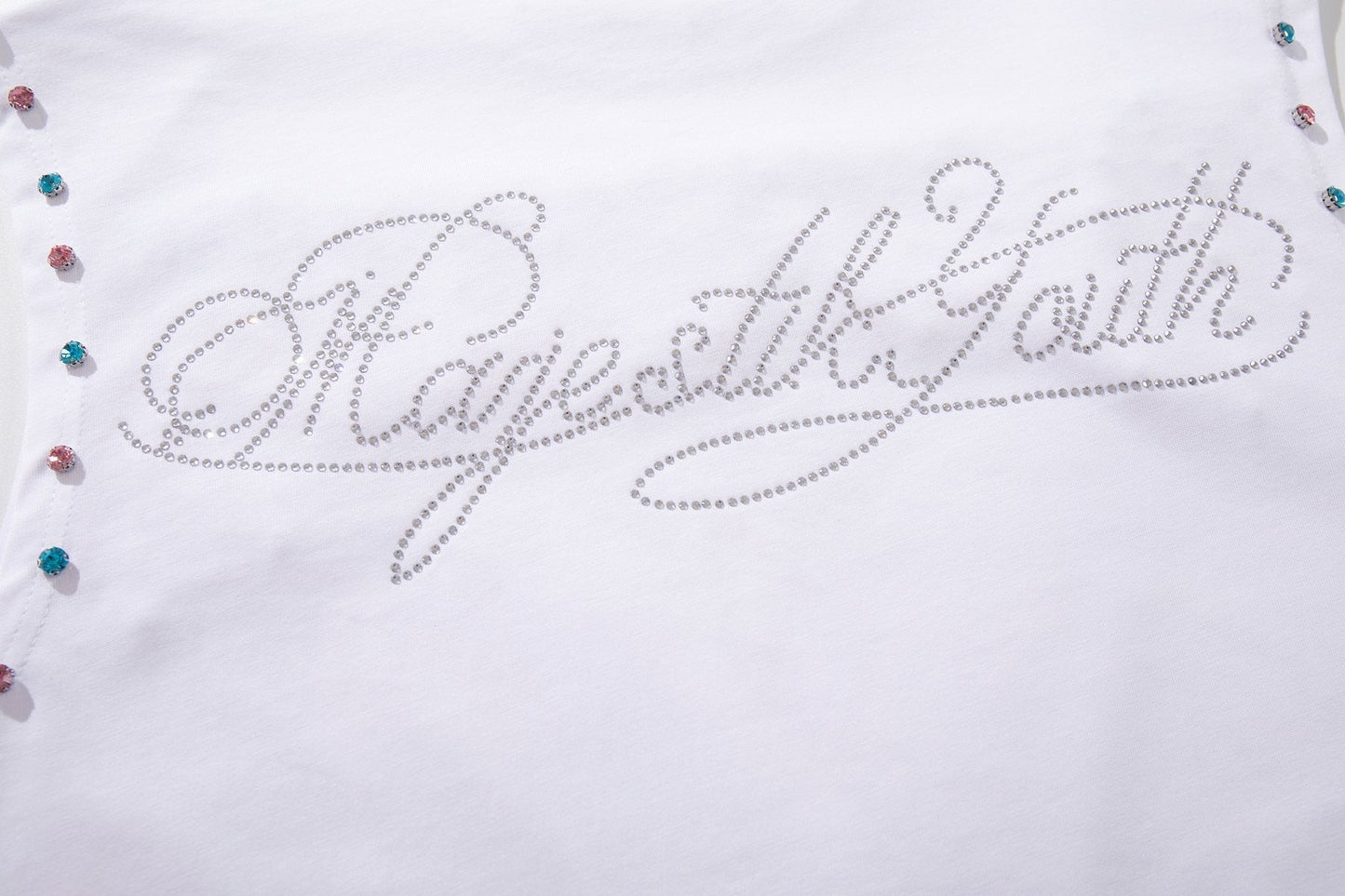 MAJESTIK Horse Rider Rhinestone Sleeveless T-Shirt ¡ª detail